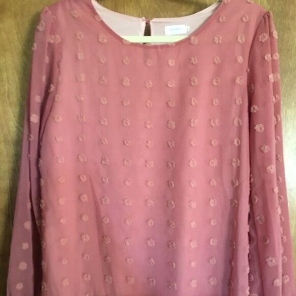Qearal SZ Small Pink Long Sleeve Top Blouse - Picture 1 of 4
